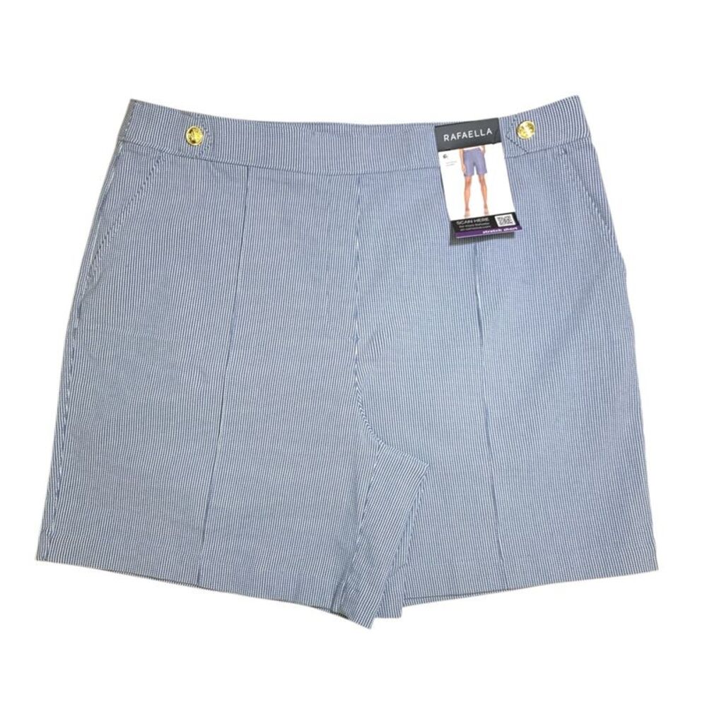 Rafaella Women's 7" Stretch Short, High Stretch Tab Waistband - Bijou Blue